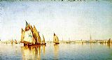 Sanford Robinson Gifford Canvas Paintings - Venetian Sails, A Study